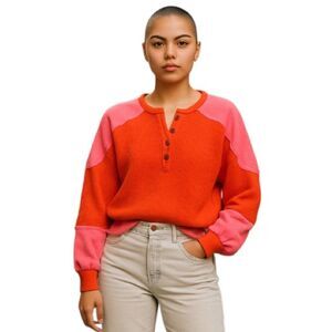 Urban Outfitters Out From Under Waffle Knit Crop Top Color-Block Oversized Large
